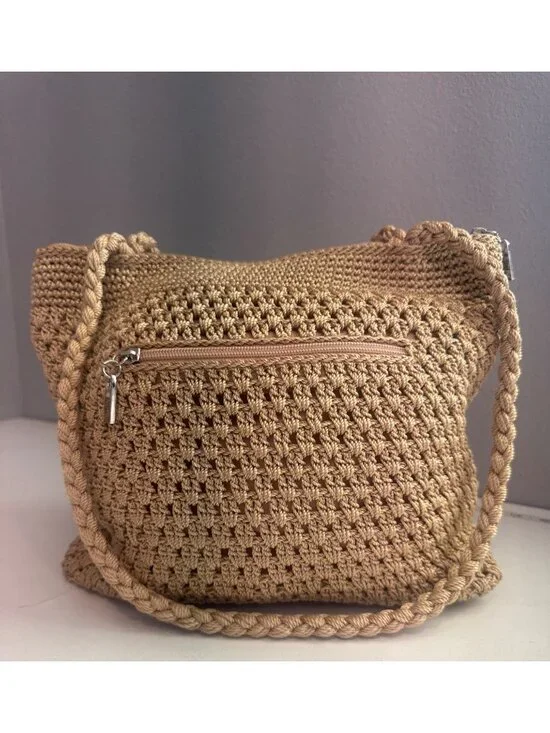 The Sak Purse Beige Multicolor Ribbons Riviera Shoulder Bag Beachy Boho Summer - Picture 4 of 16